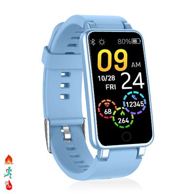 Smartwatch Dam C2 Plus Monitor Cardiaco Presión Sanguínea Y Notificaciones Azul Claro