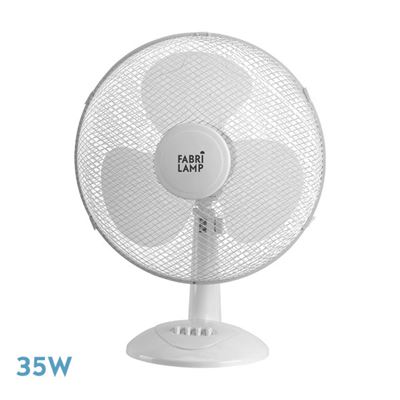Ventilador De Sobremesa Fabrilamp Cape Mediano Blanco 35w Oscilante