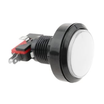 Pulsador arcade BeMatik momentáneo 45 mm 1NO 1NC 250V 15A SPDT blanco con luz