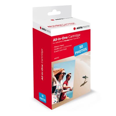Cartucho Agfaphoto Amc20, 50 Fotos 5,3 X 8,6 Cm, Compatible Realipix Mini S, P, Mini Printer 2