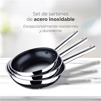 Juego de Sartenes Antiadherentes BERGNER Gourmet 20/24/28cm + Protectores -  Ollas - Los mejores precios