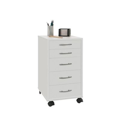 Fmd Möbel Freddy mueble auxiliar cuero blanco 33x38x63.5 cm armario archivador giratorio abierto 33 38 63.5 5 336001