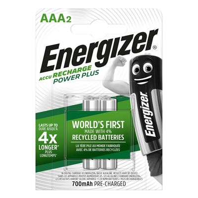 Pack De 2 Pilas Recargables Energizer Recharge Power Plus 700 Mah Nimh Aaa