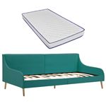 Estructura sofá cama y colchón vidaXL espuma viscoelástica tela verde