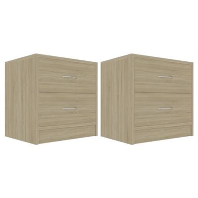 Vidaxl Mesita De Noche 2 Uds Aglomerado Color Roble Sonoma 40X30x40 Cm