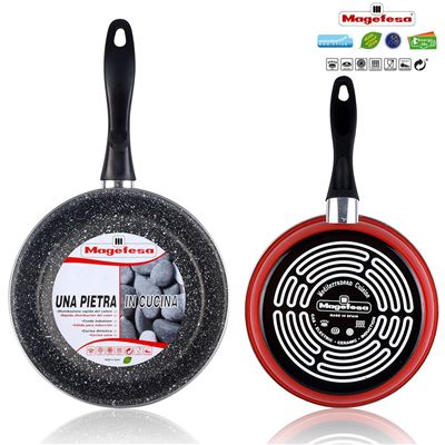 Set Juego 2 Sartenes Magefesa K2 Rojo 20-24 Cm, Inducción, Antiadherente Piedra