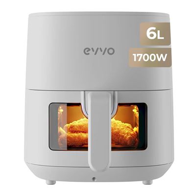 Evvo Freidora Sin Aceite Tasty Fryer - 6,5 Litros, 1700W, Tecnología Dual Cyclone, Multifunción, Hasta 200º