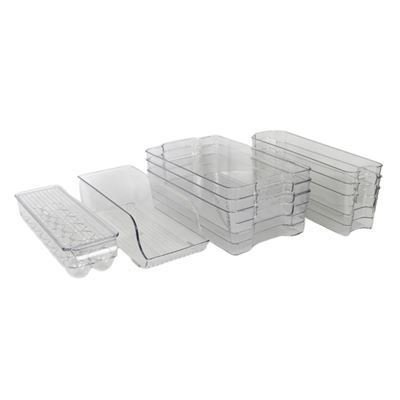 Set De Organizadores Klack – 8 Piezas De Plástico Transparente | Para Nevera, Cocina, Baño Y Hogar | Apilables Y Libre De Bpa