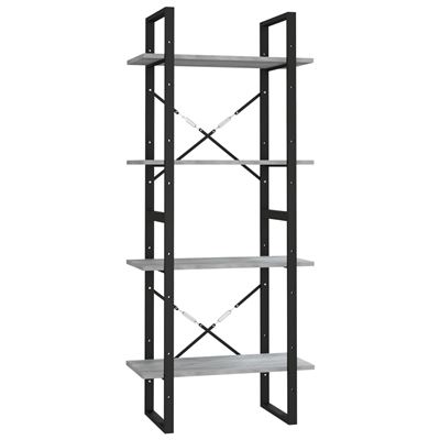 Vidaxl Gris Estantería 4 Niveles Madera Contrachapada 60X30x140cm
