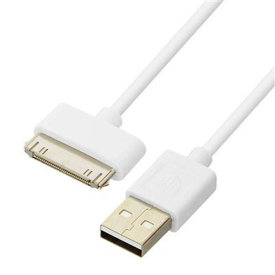 Inkax Cable Usb conector apple 30 pin 2.1a 1 metro datakax1mip3g