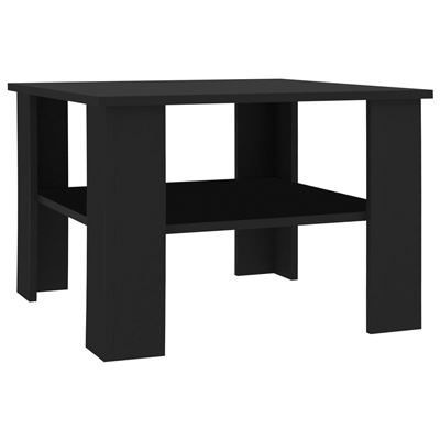 Vidaxl Negro Mesa De Centro De Aglomerado 60X60x42 Cm