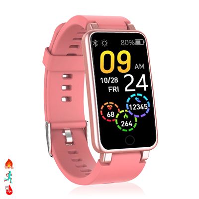 Smartwatch Dam C2 Plus Monitor Cardiaco Presión Sanguínea Y Notificaciones Rosa Claro
