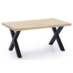 Mesa de comedor Skraut Home fija salón comedor Modelo X-LOFT tapa de madera maciza de roble salvaje 54 mm