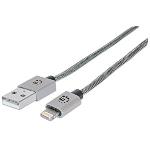 Manhattan 1m, Lightning/usb 1m USB a Lightning Plata - Cables USB