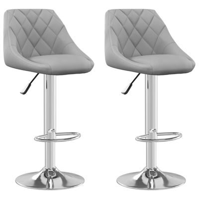 Vidaxl Gris/Claro Taburete De Cocina 2 Unidades Terciopelo