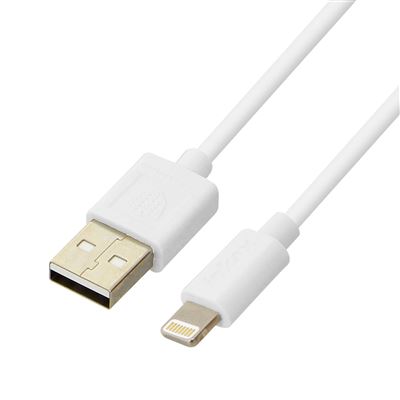 Cable USB a conector Lightning 2.1A Inkax 1 metro Blanco