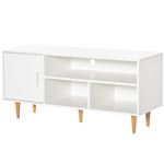 Mueble de tv Homcom blanco 120x40x55 cm melamina y madera de pino