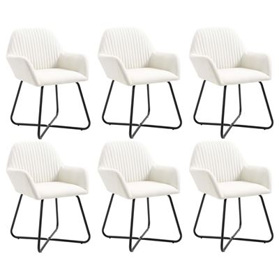 Vidaxl Crema Sillas De Comedor 6 Unidades Tela Color