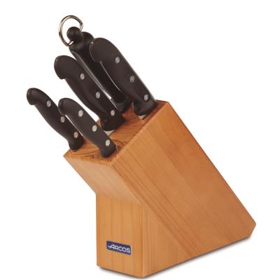 Juego De 4 Cuchillos Arcos Maitre 152000 De Acero Inoxidable Nitrum Y Mango De Polipropileno 5 Piezas Caja De Regalo En Madera De Pino