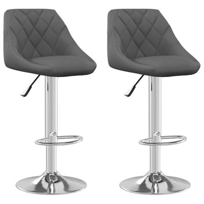 Vidaxl Gris/Oscuro Taburete De Cocina 2 Unidades Terciopelo