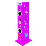 Bigben TW5RSSTICK Torre de sonido multimedia con micrófono - 180 pegatinas - 60W - Rosa