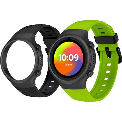 Reloj Inteligente Para Niños Spc Smartee 4g Junior Con Gps, Videollamadas, Botón Sos, Doble Pulsera Verde Y Negra Y Modo Tracker