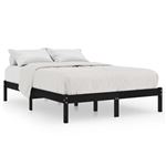 vidaXL Estructura cama individual madera maciza pino negra 90x190