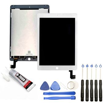 Pantalla completa: Vidrio+LCD compatible con iPad Air 2 blanco + herramientas + Pegamento B7000 - 1
