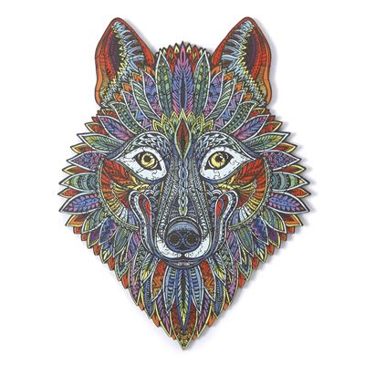 Puzzle 3d De Madera Diy Forma De Silueta . Con Piezas Individuales Con Diferentes Diseños. Dam Lobo