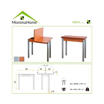 Mesa de cocina extensible en blanco y roble - Momma Home