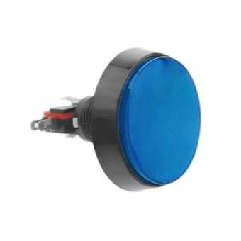 Pulsador arcade BeMatik momentáneo 60 mm 1NO 1NC 250V 15A SPDT azul con luz