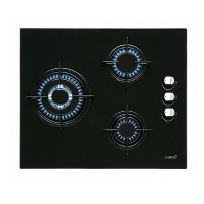 Placa De Gas Cata Ci 6021 3 Fuegos 60cm Negro