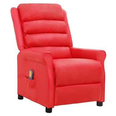 Sillón de masaje reclinable de cuero sintético vidaXL rojo 22,5 kg