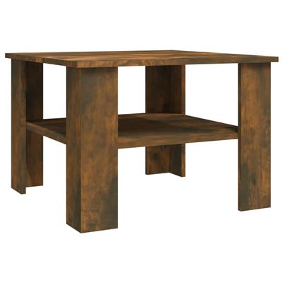 Vidaxl Mesa De Centro Madera Contrachapada Roble Ahumado 60X60x42cm