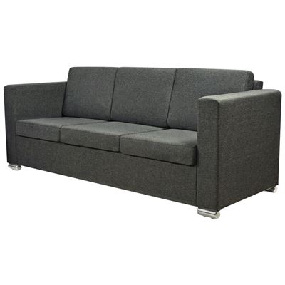 Vidaxl Gris/Oscuro Sofá De 3 Plazas Tela
