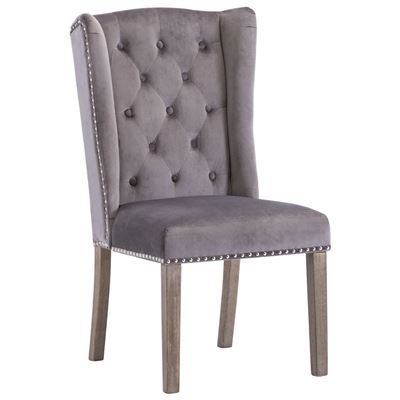 Vidaxl Gris Silla De Comedor De Terciopelo