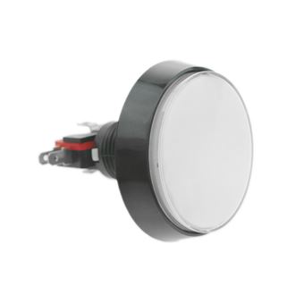 Pulsador arcade BeMatik momentáneo 60 mm 1NO 1NC 250V 15A SPDT blanco con luz