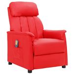 Sillón de masaje reclinable de cuero sintético vidaXL rojo 22,6 kg