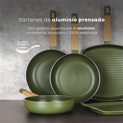 Sartenes Antiadherentes San Ignacio Earth 20/24/26 cm Aluminio Prensado +  Protectores - Ollas - Los mejores precios