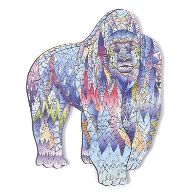 Puzzle 3d De Madera Diy Forma De Silueta . Con Piezas Individuales Con Diferentes Diseños. Dam Orangután