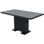 Mesa de comedor vidaXL, extensible Negra brillante