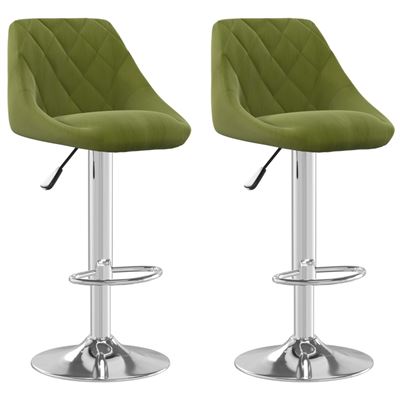 Vidaxl Verde/Claro Taburete De Cocina 2 Unidades Terciopelo