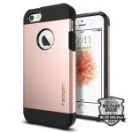 Becool® - Funda iPhone SE iPhone 5 5S Spigen SGP Tough Armor Rose Gold