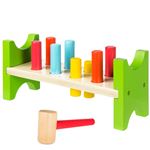 Banco De Madera con figuras y martillo play learn juego educativo colorbaby martelo edad 12