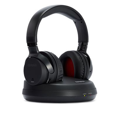 Auriculares Inalámbricos Rf Aiwa Whf-880 Color Negro Diadema Para Tv
