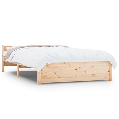 Vidaxl Estructura De Cama Madera Maciza Doble Pequeña 120X190cm