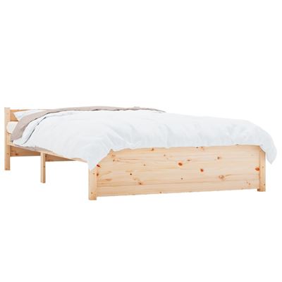 Estructura cama madera doble pequeña maciza de pino 120x190 cm