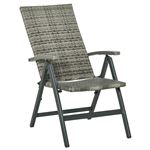 Silla plegable de ratán Outsunny gris 59x68x107 cm