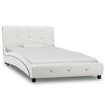Estructura de cama de cuero sintético blanco 90x200 cm - vidaXL