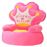Silla de peluche para niños vidaXL princesa Rosa_0